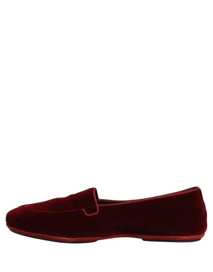 Mocasines Dolce & Gabbana de terciopelo granate para hombre