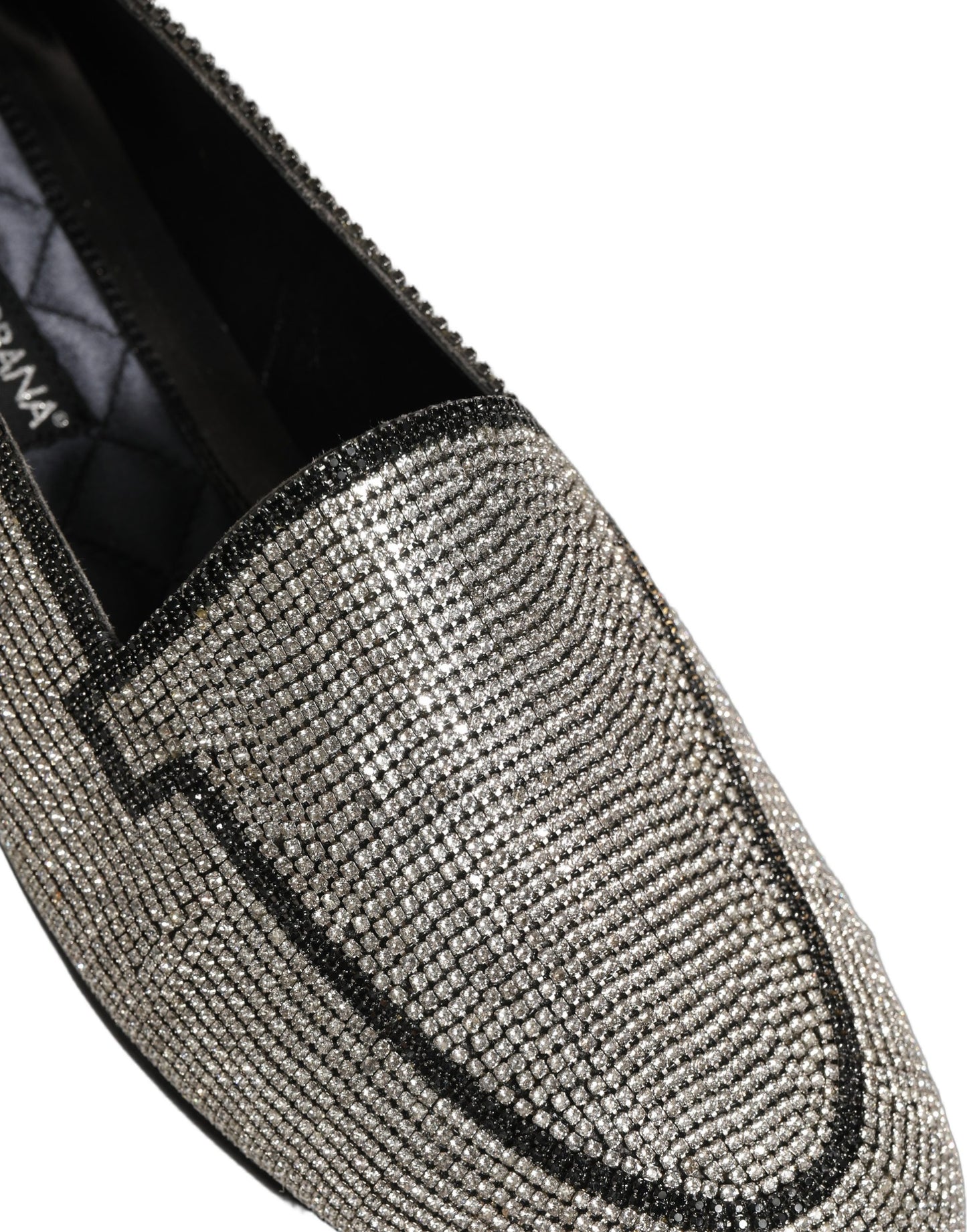 Zapatos mocasines Dolce & Gabbana de hombre con adornos de cristal plateado
