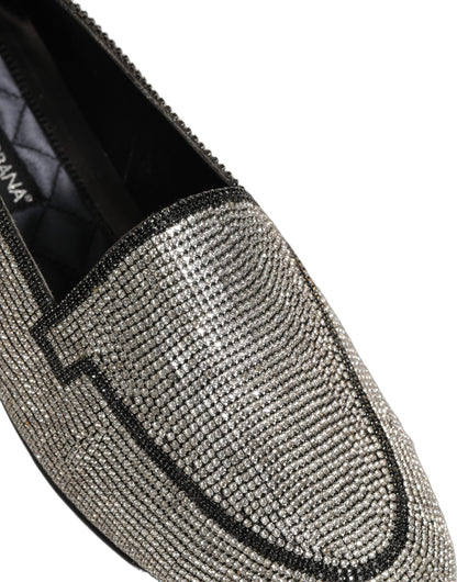 Zapatos mocasines Dolce & Gabbana de hombre con adornos de cristal plateado