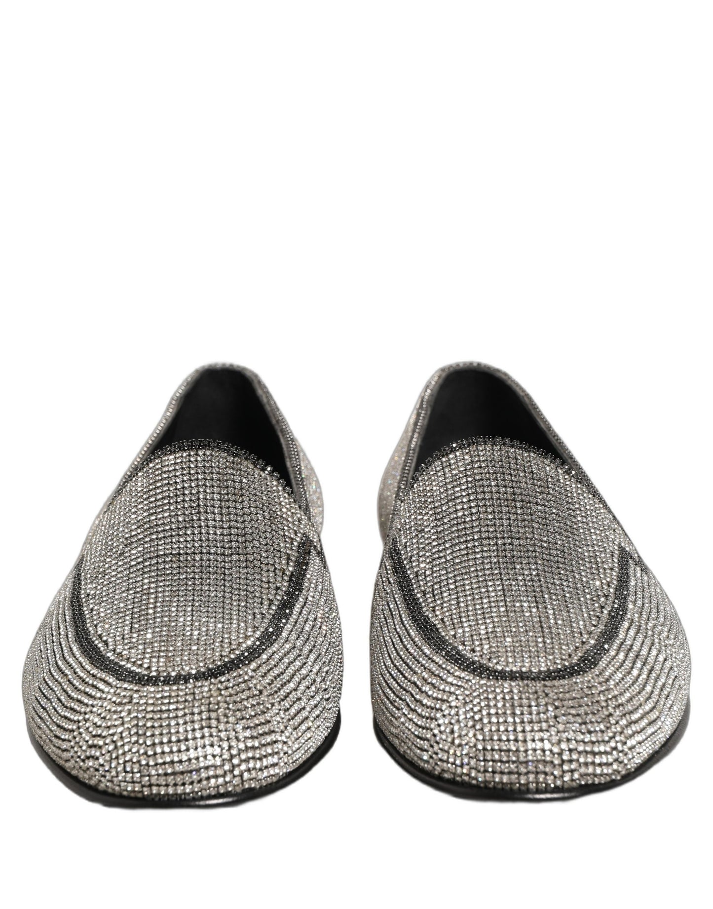Zapatos mocasines Dolce & Gabbana de hombre con adornos de cristal plateado