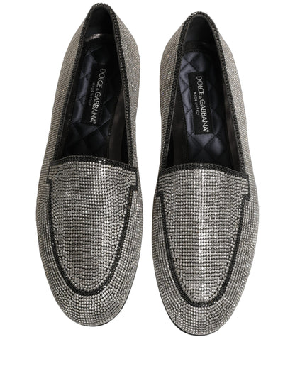 Zapatos mocasines Dolce & Gabbana de hombre con adornos de cristal plateado