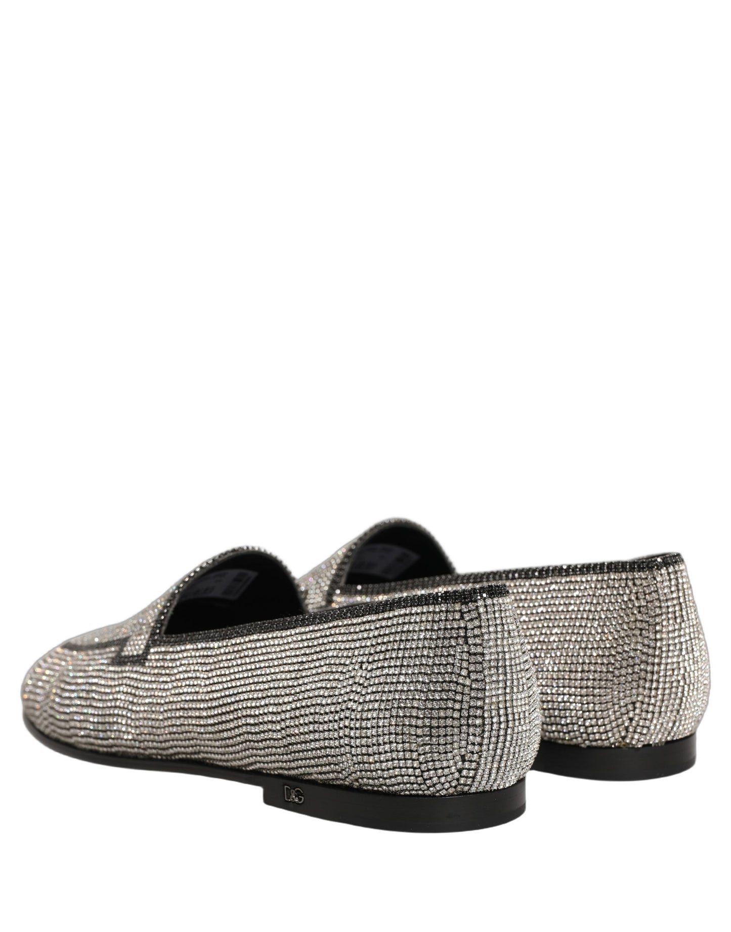 Zapatos mocasines Dolce & Gabbana de hombre con adornos de cristal plateado