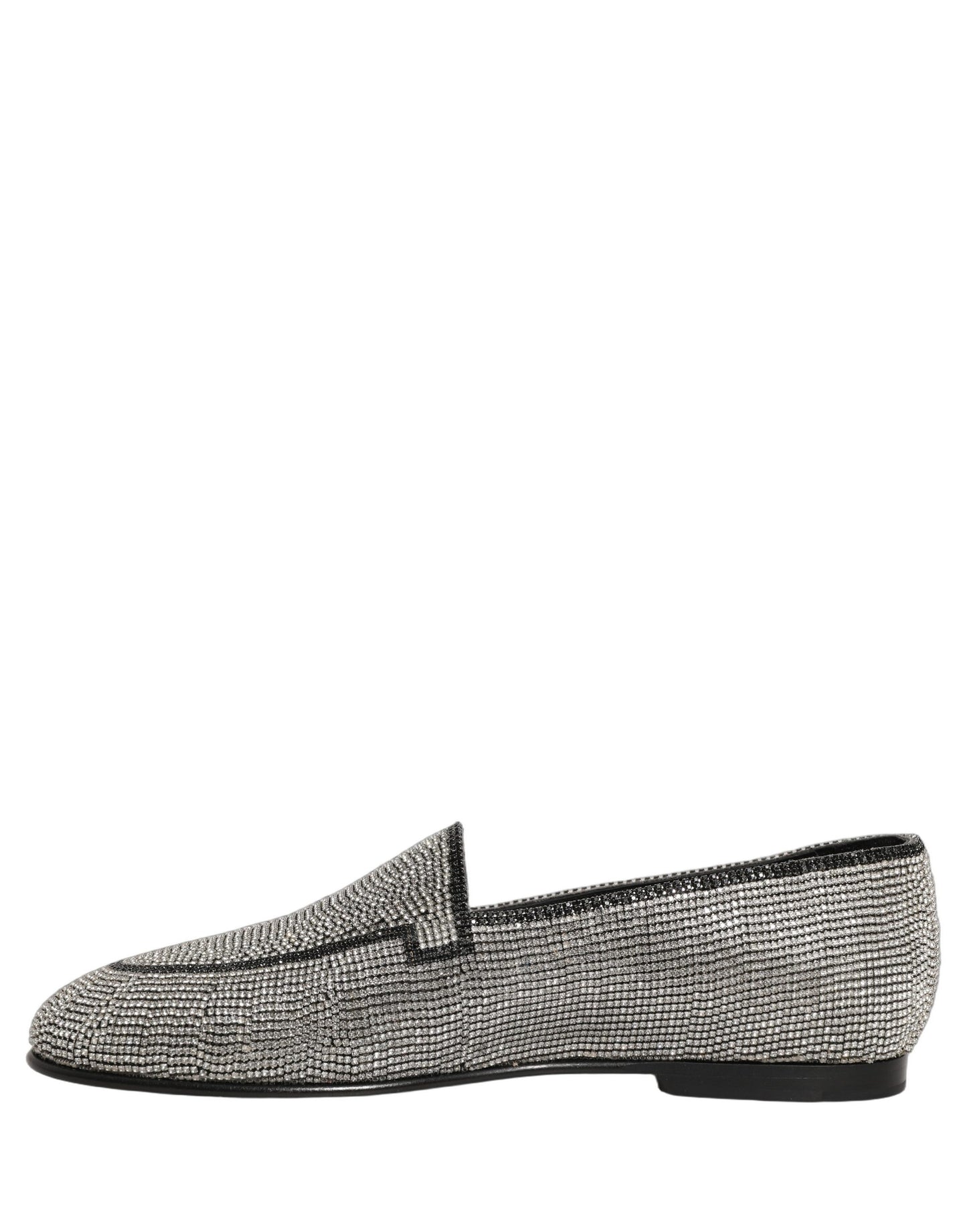 Zapatos mocasines Dolce & Gabbana de hombre con adornos de cristal plateado
