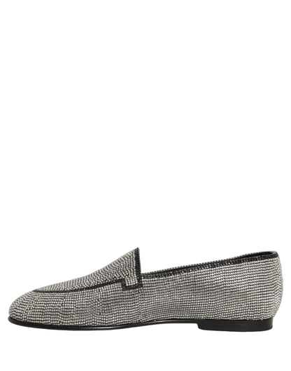 Zapatos mocasines Dolce & Gabbana de hombre con adornos de cristal plateado