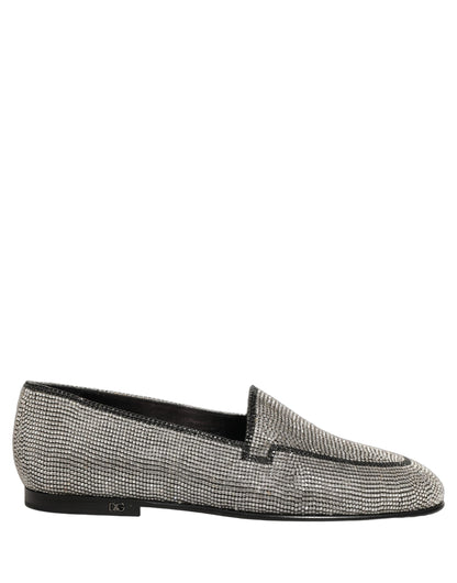 Zapatos mocasines Dolce & Gabbana de hombre con adornos de cristal plateado