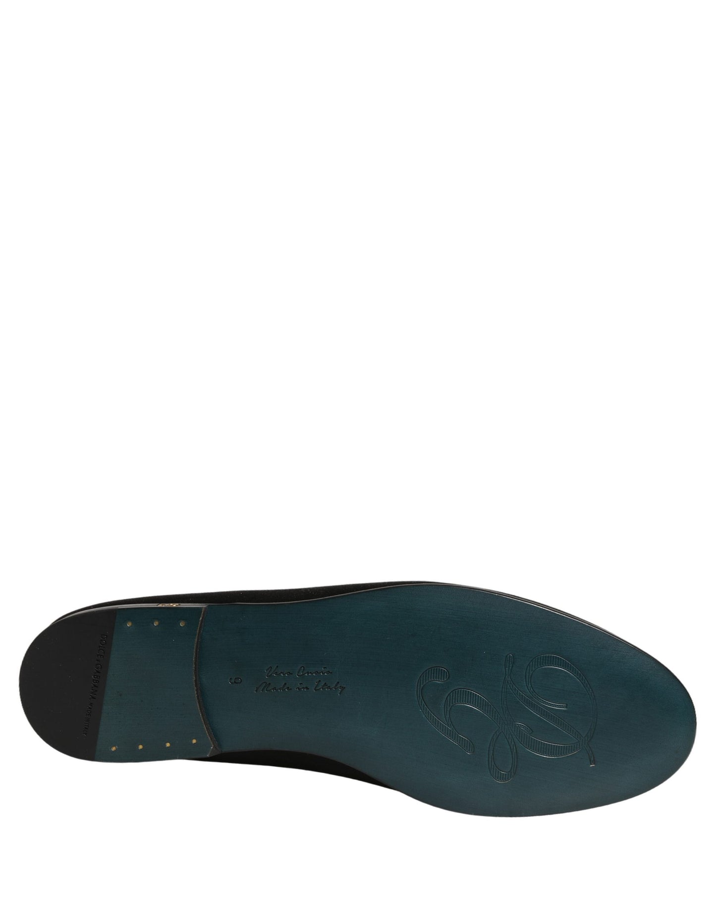 Zapatos mocasines planos Dolce & Gabbana de raso negro con logo