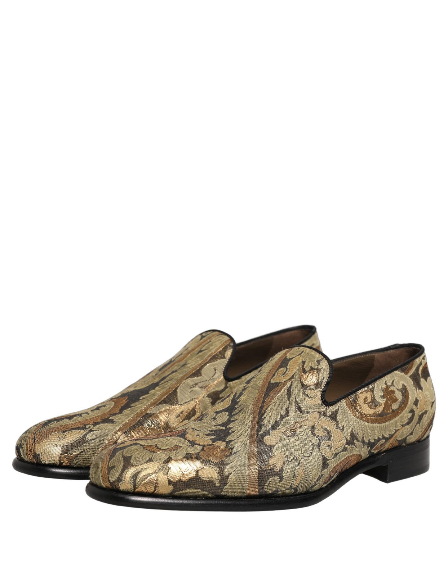 Mocassins de ville à enfiler Dolce & Gabbana en brocart doré pour homme