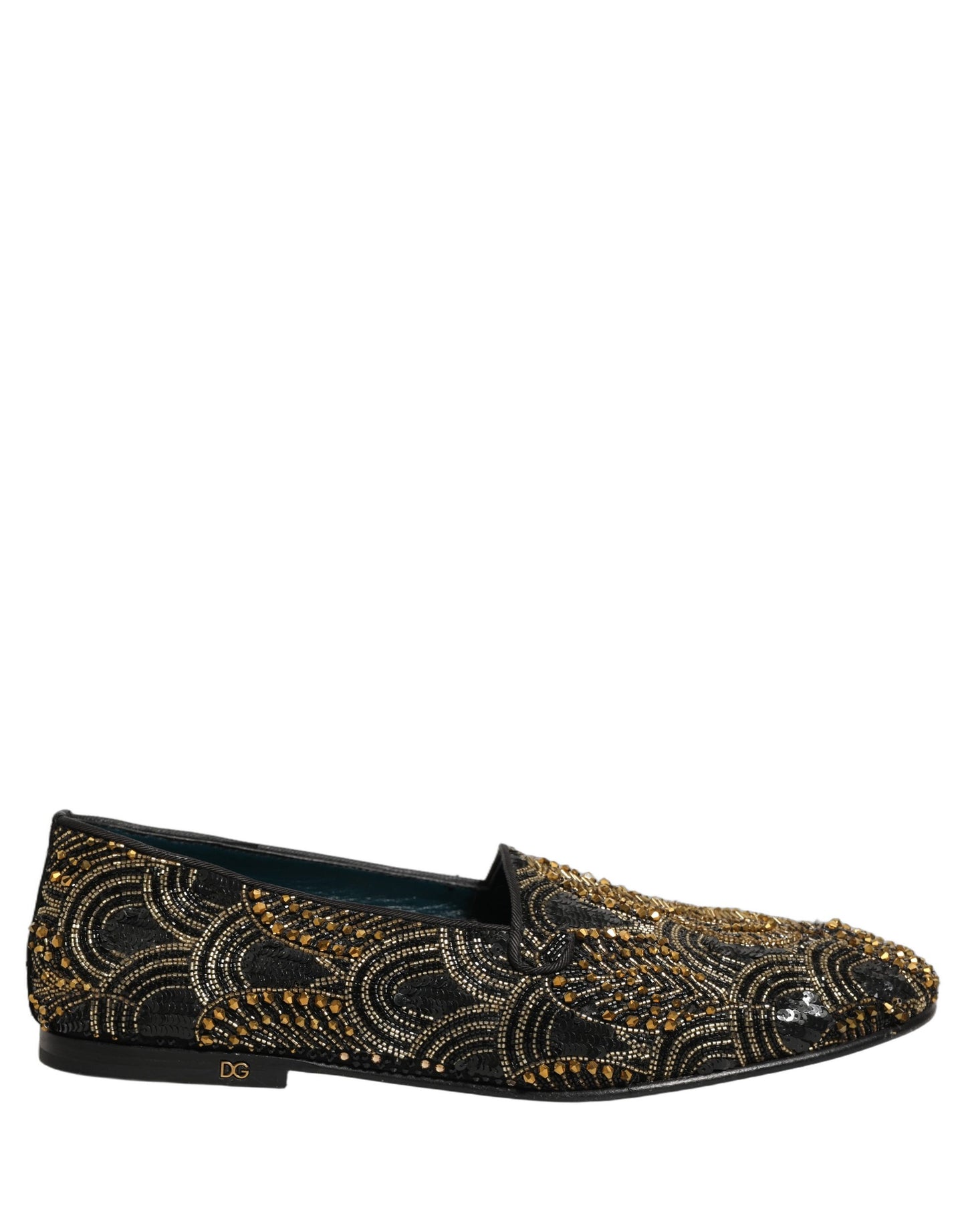 Mocassins Dolce & Gabbana noirs ornés de doré