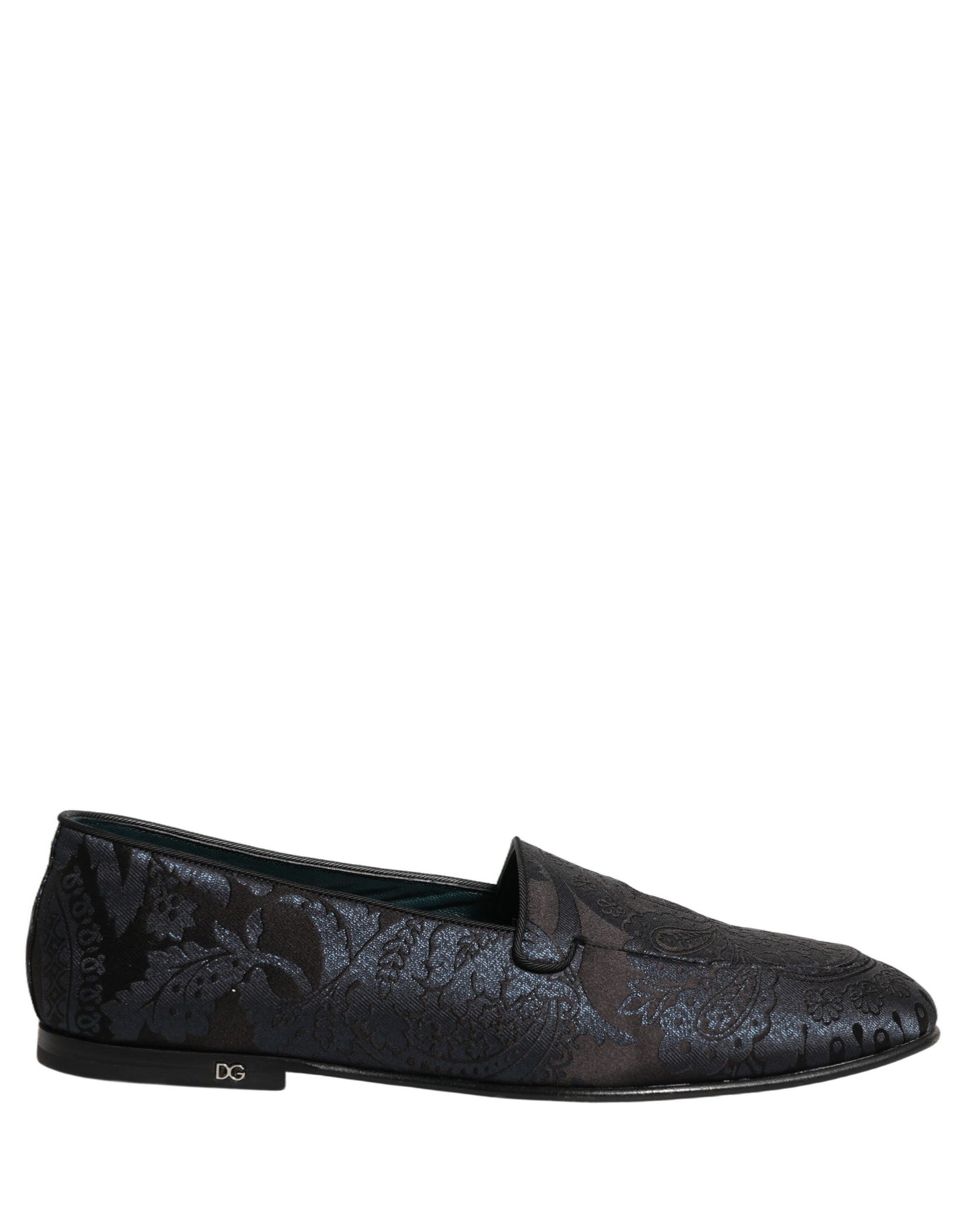 Zapatos Mocasines sin Cordones de Piel Jacquard Plateados Dolce & Gabbana
