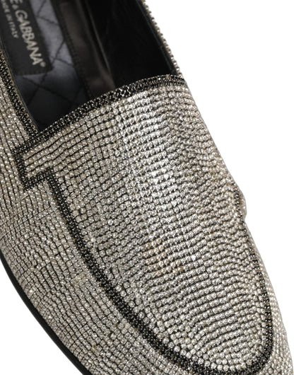 Mocassins pour Hommes Dolce & Gabbana en Argent Ornés de Cristaux