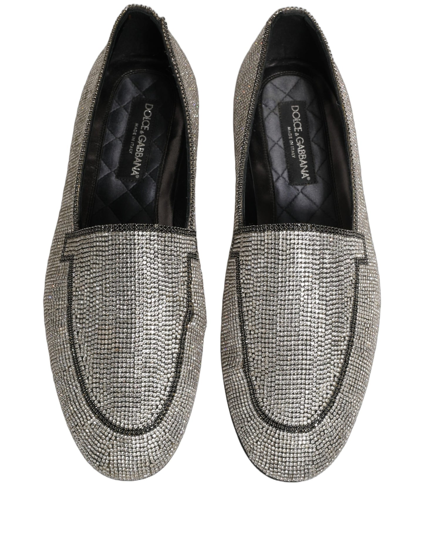 Mocassins pour Hommes Dolce & Gabbana en Argent Ornés de Cristaux