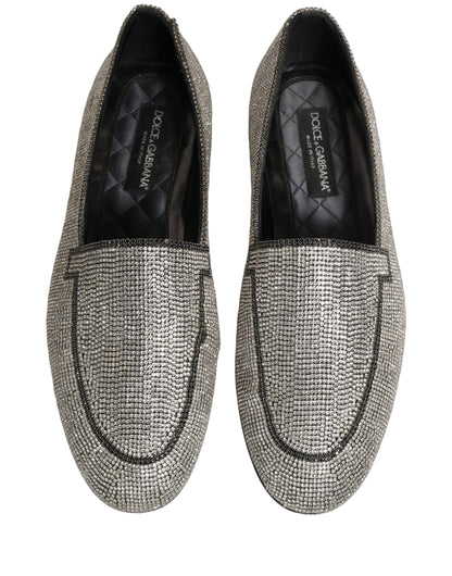Mocassins pour Hommes Dolce & Gabbana en Argent Ornés de Cristaux