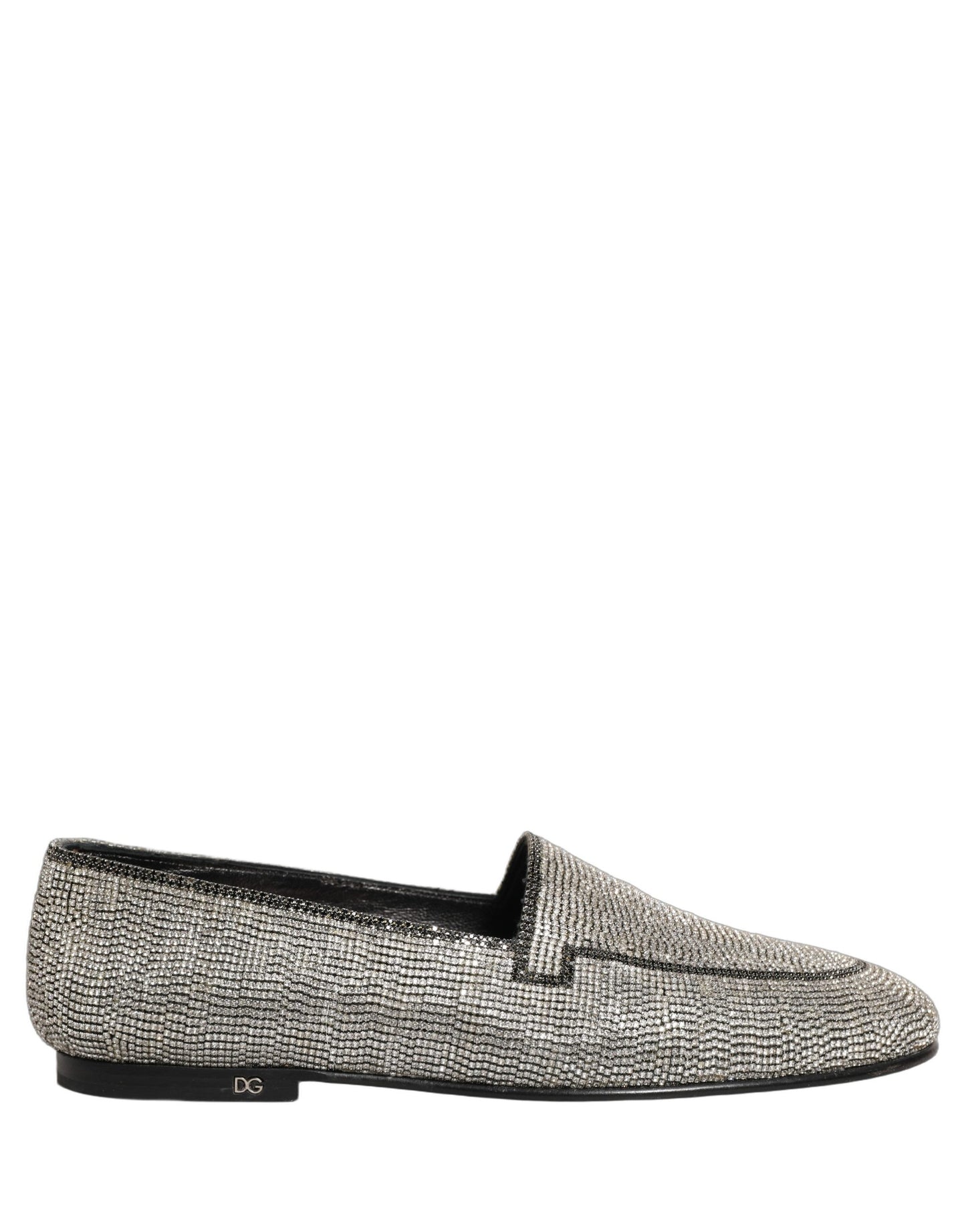 Mocassins pour Hommes Dolce & Gabbana en Argent Ornés de Cristaux