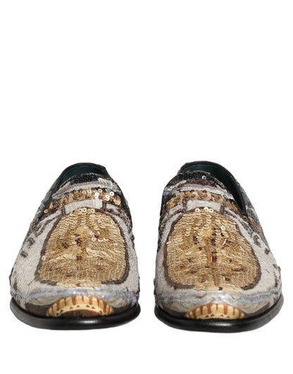 Zapatos Mocasines Dolce & Gabbana Multicolor Bordados con Lentejuelas