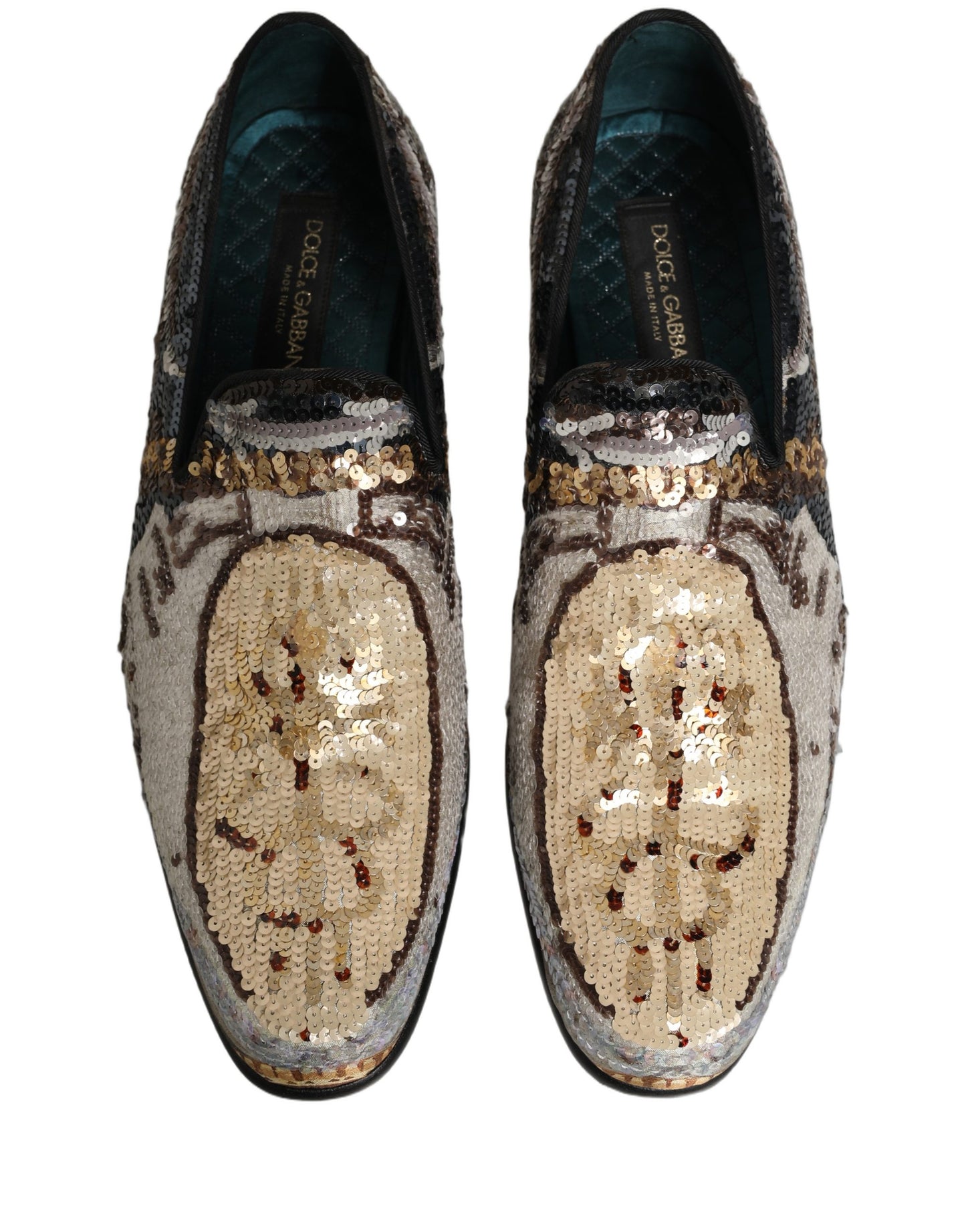 Zapatos Mocasines Dolce & Gabbana Multicolor Bordados con Lentejuelas