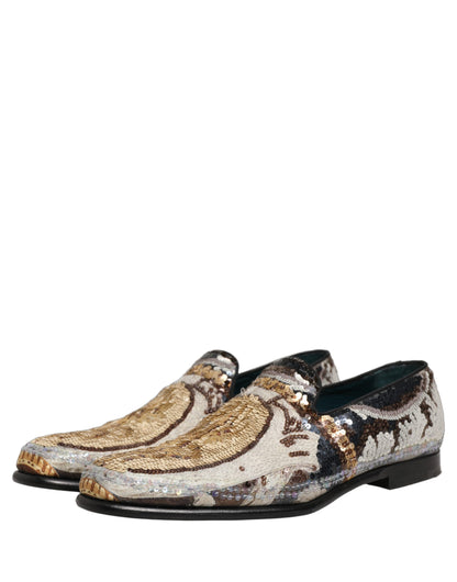 Zapatos Mocasines Dolce & Gabbana Multicolor Bordados con Lentejuelas