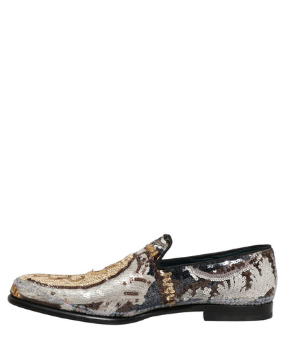 Zapatos Mocasines Dolce & Gabbana Multicolor Bordados con Lentejuelas