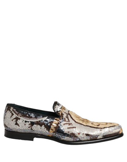 Zapatos Mocasines Dolce & Gabbana Multicolor Bordados con Lentejuelas