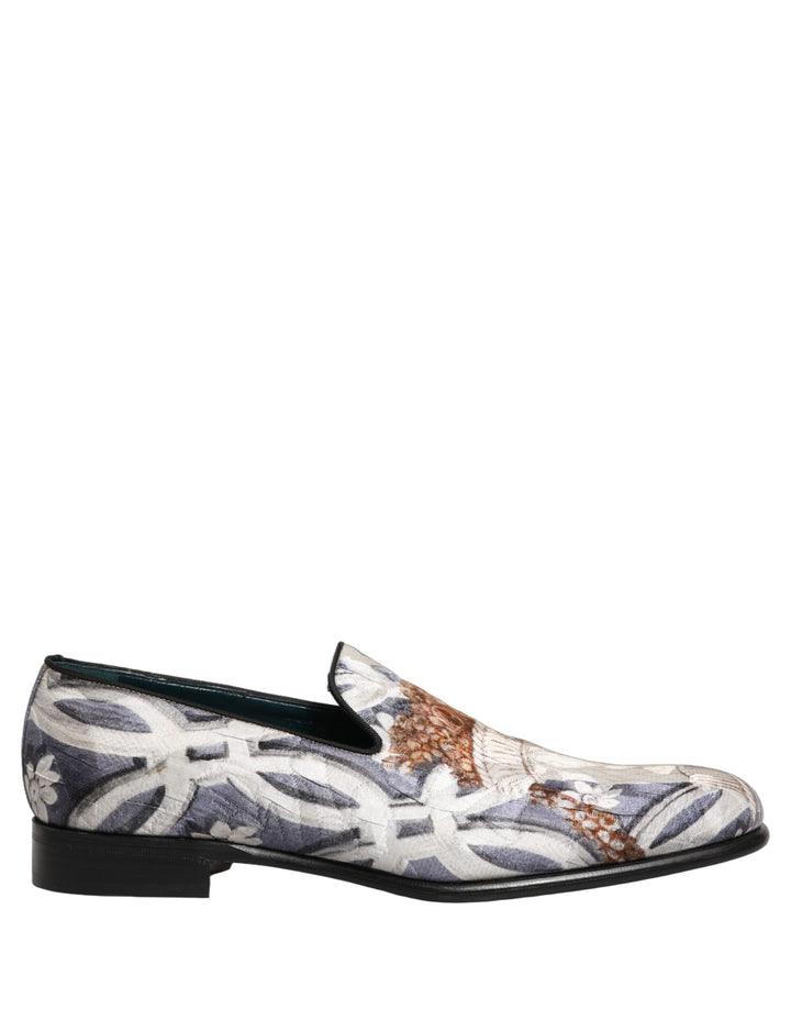 Zapatos mocasines Dolce & Gabbana con bordado de tapiz floral multicolor