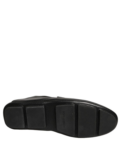 Zapatos Mocasines de Conducir de Piel de Venado Negros Dolce & Gabbana