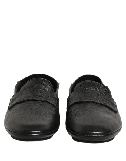 Zapatos Mocasines de Conducir de Piel de Venado Negros Dolce & Gabbana