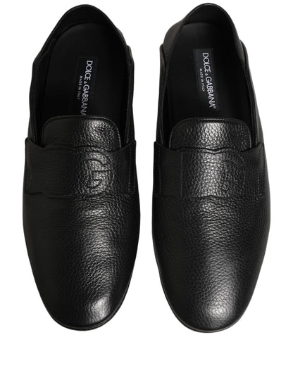 Zapatos Mocasines de Conducir de Piel de Venado Negros Dolce & Gabbana