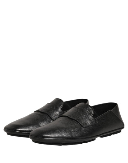 Zapatos Mocasines de Conducir de Piel de Venado Negros Dolce & Gabbana