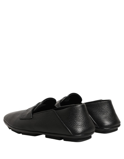 Zapatos Mocasines de Conducir de Piel de Venado Negros Dolce & Gabbana