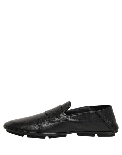 Zapatos Mocasines de Conducir de Piel de Venado Negros Dolce & Gabbana