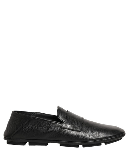 Zapatos Mocasines de Conducir de Piel de Venado Negros Dolce & Gabbana