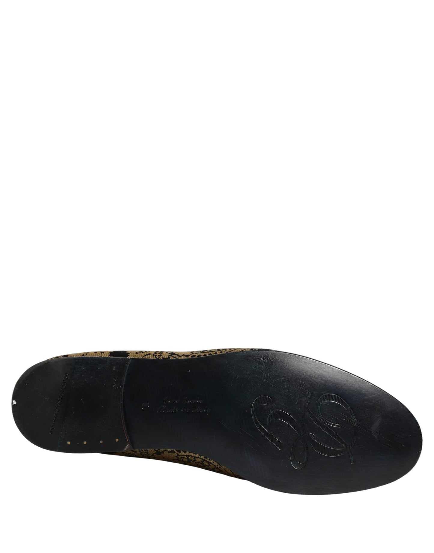 Chaussures Mocassins en Cuir Jacquard Doré Dolce & Gabbana