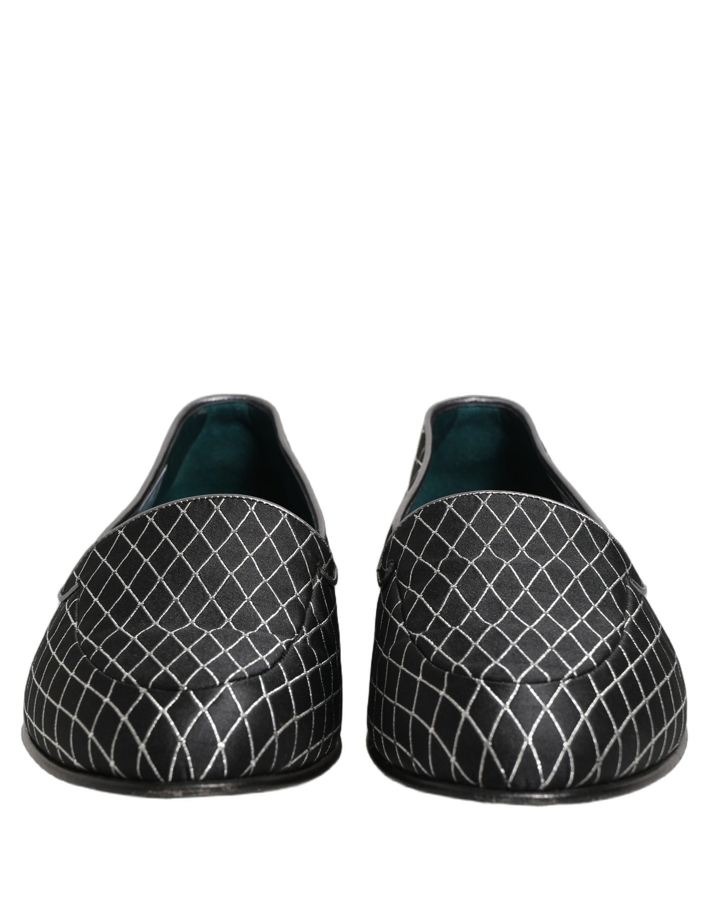Chaussures Loafers Dolce & Gabbana en Velours Noir et losanges cousus