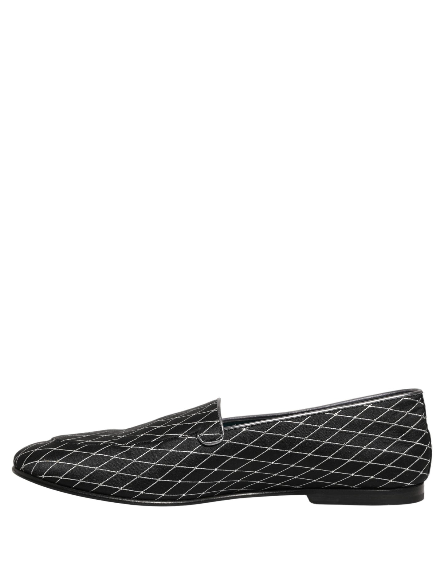 Chaussures Loafers Dolce & Gabbana en Velours Noir et losanges cousus