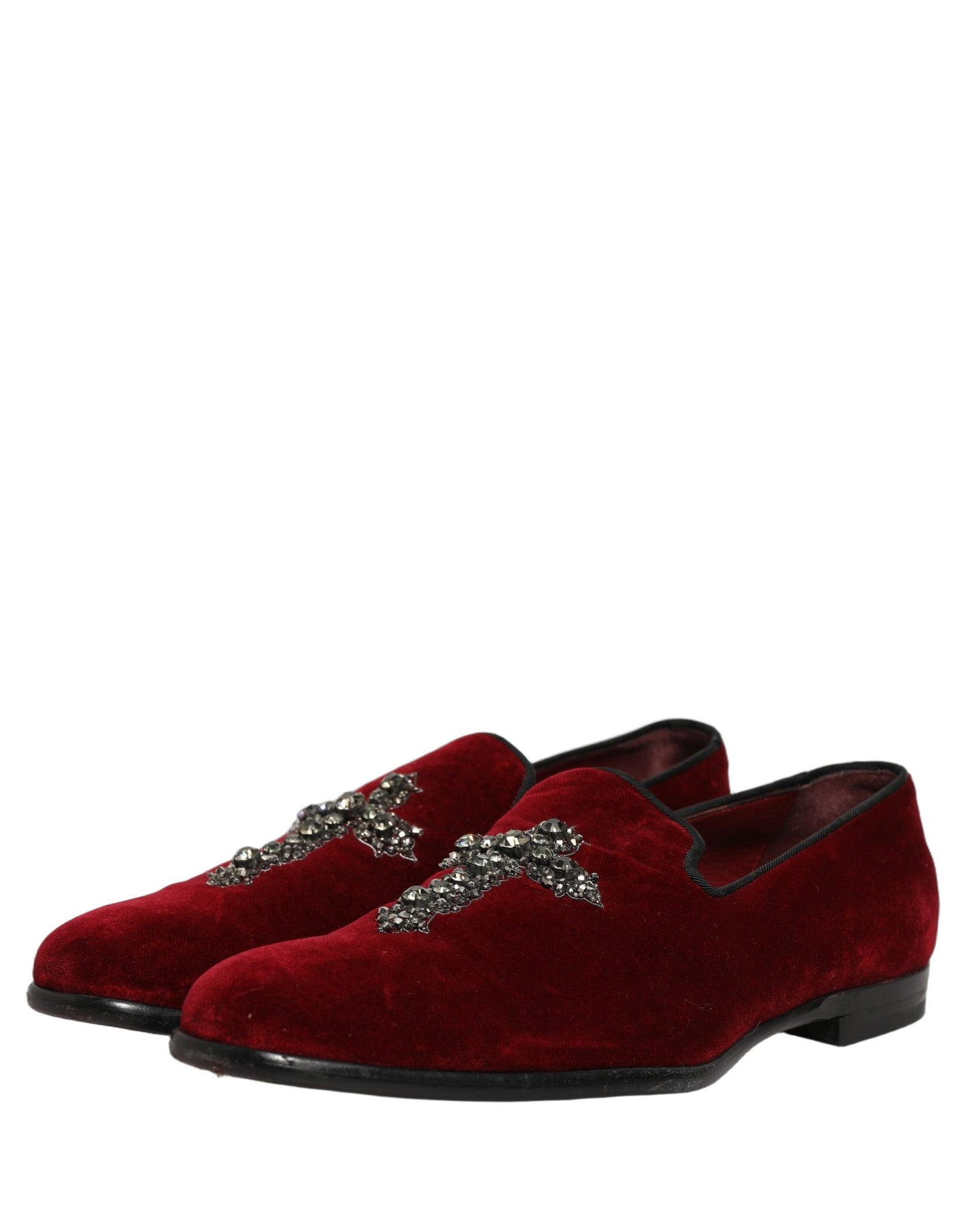 Mocassins Dolce & Gabbana bordeaux en daim croisé à enfiler