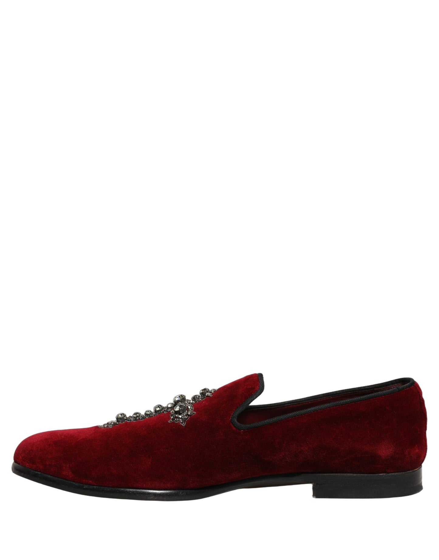 Mocassins Dolce & Gabbana bordeaux en daim croisé à enfiler