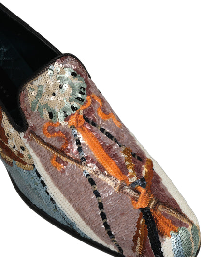 Zapatos Mocasines Dolce & Gabbana Multicolor Bordados con Lentejuelas
