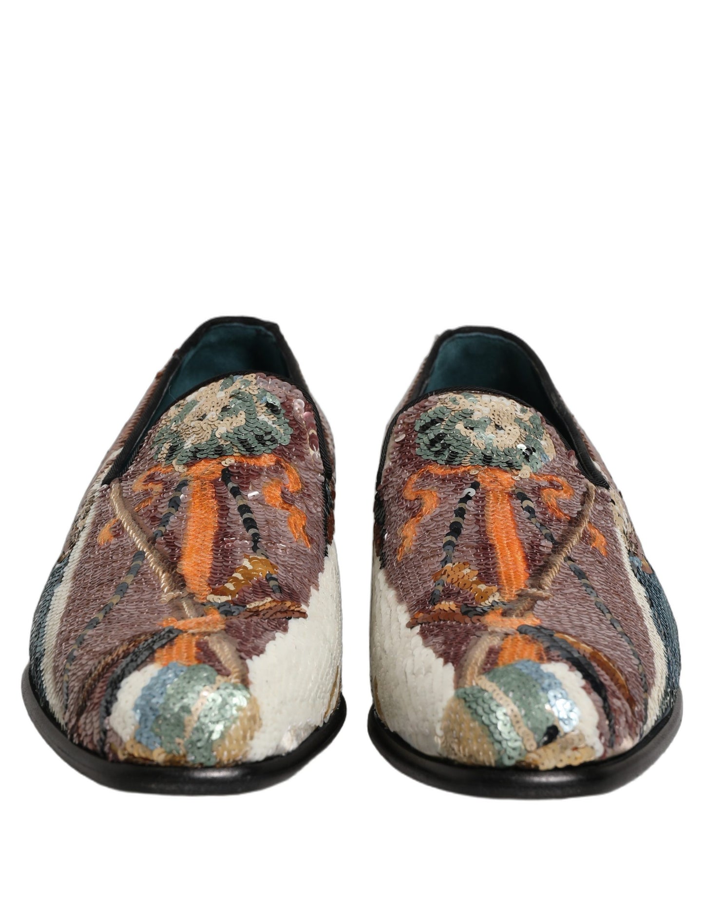 Zapatos Mocasines Dolce & Gabbana Multicolor Bordados con Lentejuelas