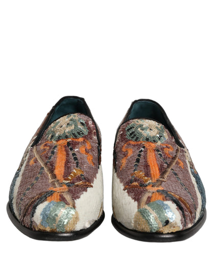 Zapatos Mocasines Dolce & Gabbana Multicolor Bordados con Lentejuelas