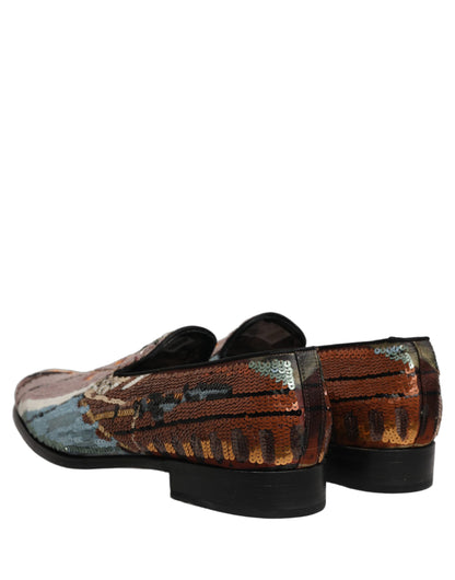 Zapatos Mocasines Dolce & Gabbana Multicolor Bordados con Lentejuelas
