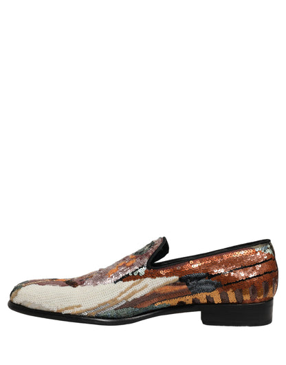 Zapatos Mocasines Dolce & Gabbana Multicolor Bordados con Lentejuelas