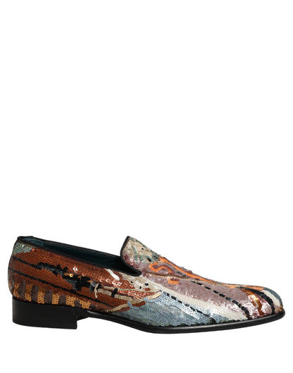 Zapatos Mocasines Dolce & Gabbana Multicolor Bordados con Lentejuelas