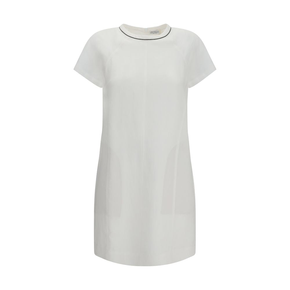 Robe décontractée Brunello Cucinelli en viscose blanche