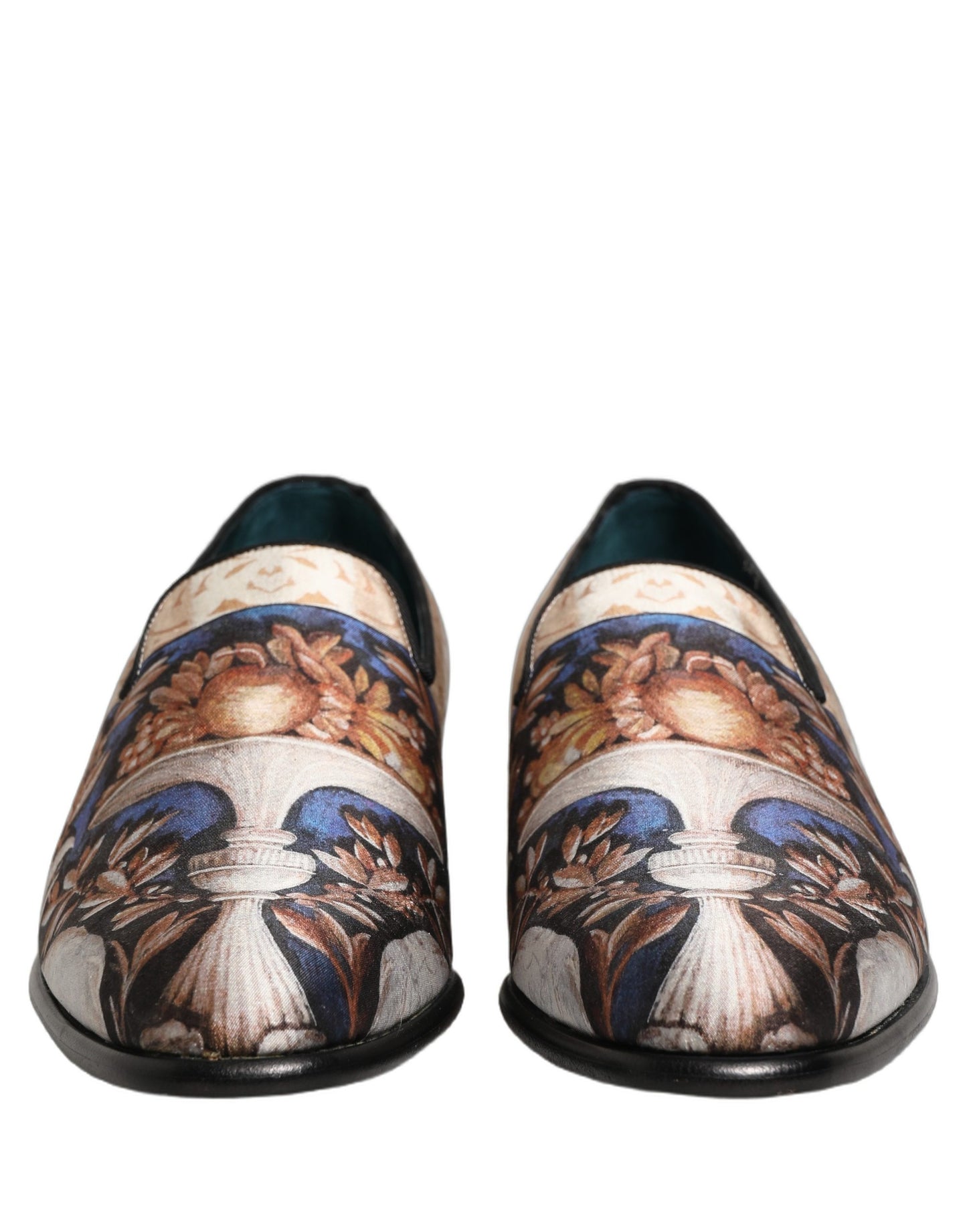 Zapatos Mocasín de Terciopelo con Estampado de Frutas Multicolor Dolce & Gabbana