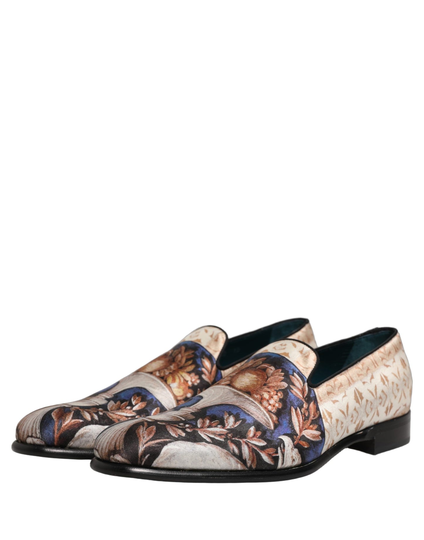 Zapatos Mocasín de Terciopelo con Estampado de Frutas Multicolor Dolce & Gabbana