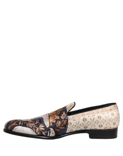 Zapatos Mocasín de Terciopelo con Estampado de Frutas Multicolor Dolce & Gabbana