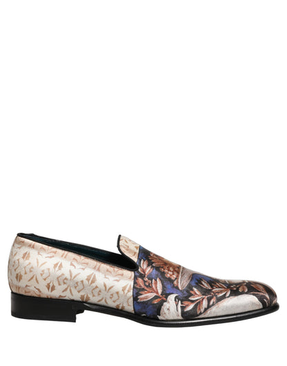 Zapatos Mocasín de Terciopelo con Estampado de Frutas Multicolor Dolce & Gabbana