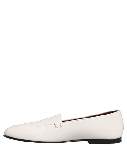 Zapatos Mocasin Dolce & Gabbana Blancos de Cuero con Logo sin Cordones para Hombre