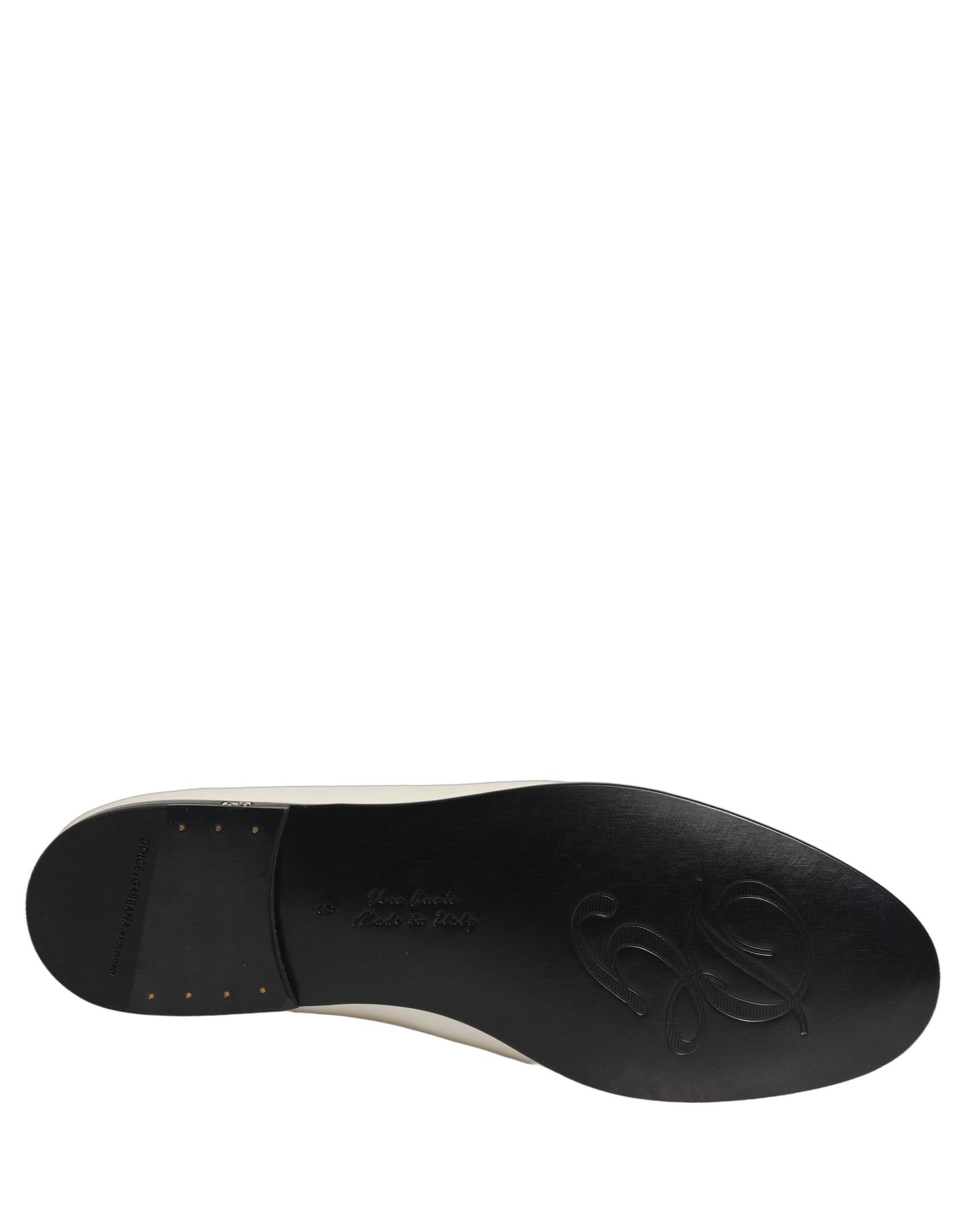 Zapatos Mocasines Planos sin Cordones de Satén Blanco con Logo Dolce & Gabbana