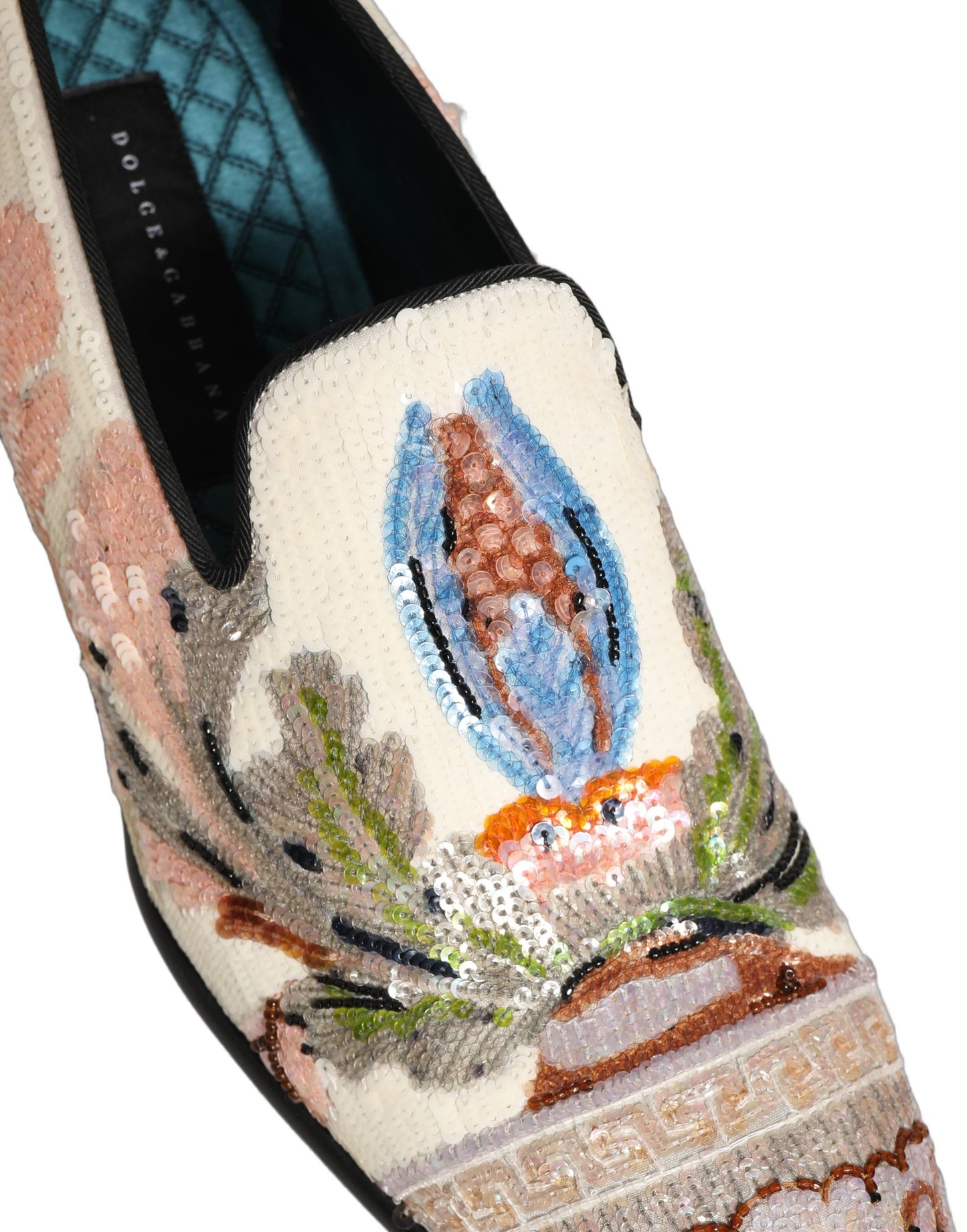 Zapatos mocasines Dolce & Gabbana multicolores bordados con lentejuelas
