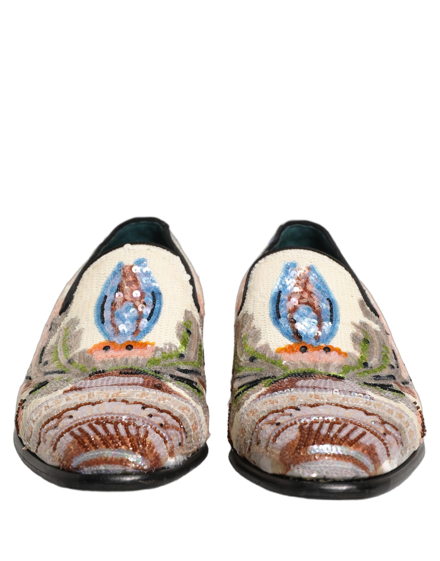 Zapatos mocasines Dolce & Gabbana multicolores bordados con lentejuelas